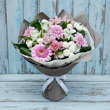 Букет цветов из:  Герберы, Альстромерии и Хризантемы в Энгельсе