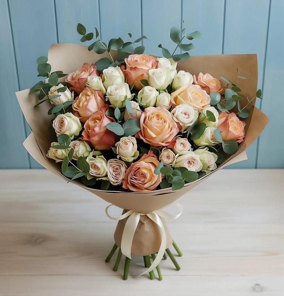 Букет цветов из: Альстромерии и Розы в Энгельсе