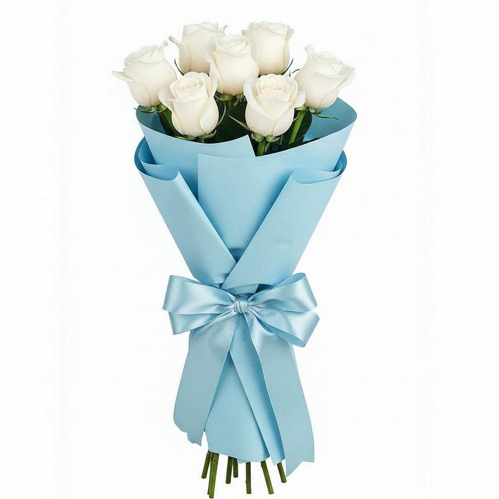 Букет 7 белых роз Проуд в Энгельсе