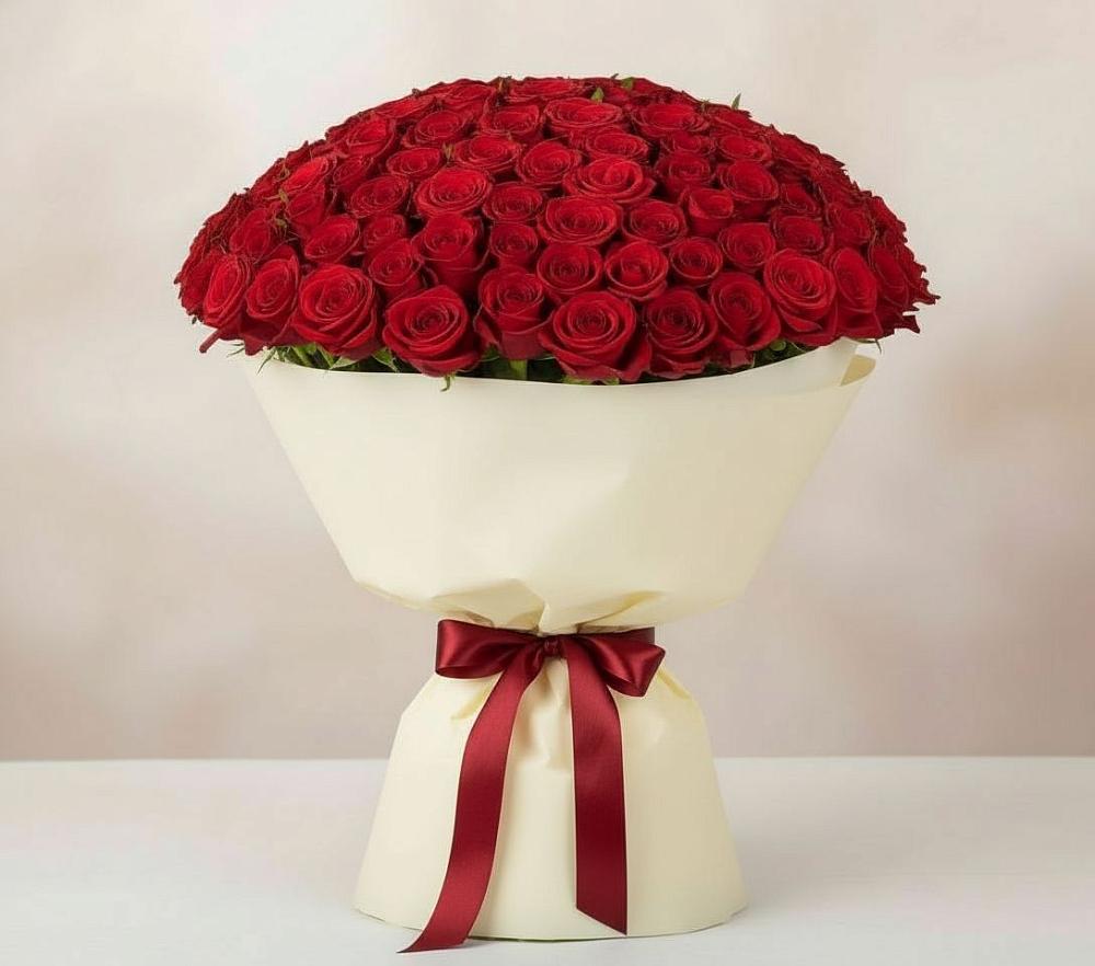 Букет 101 Красная роза Милано в Энгельсе
