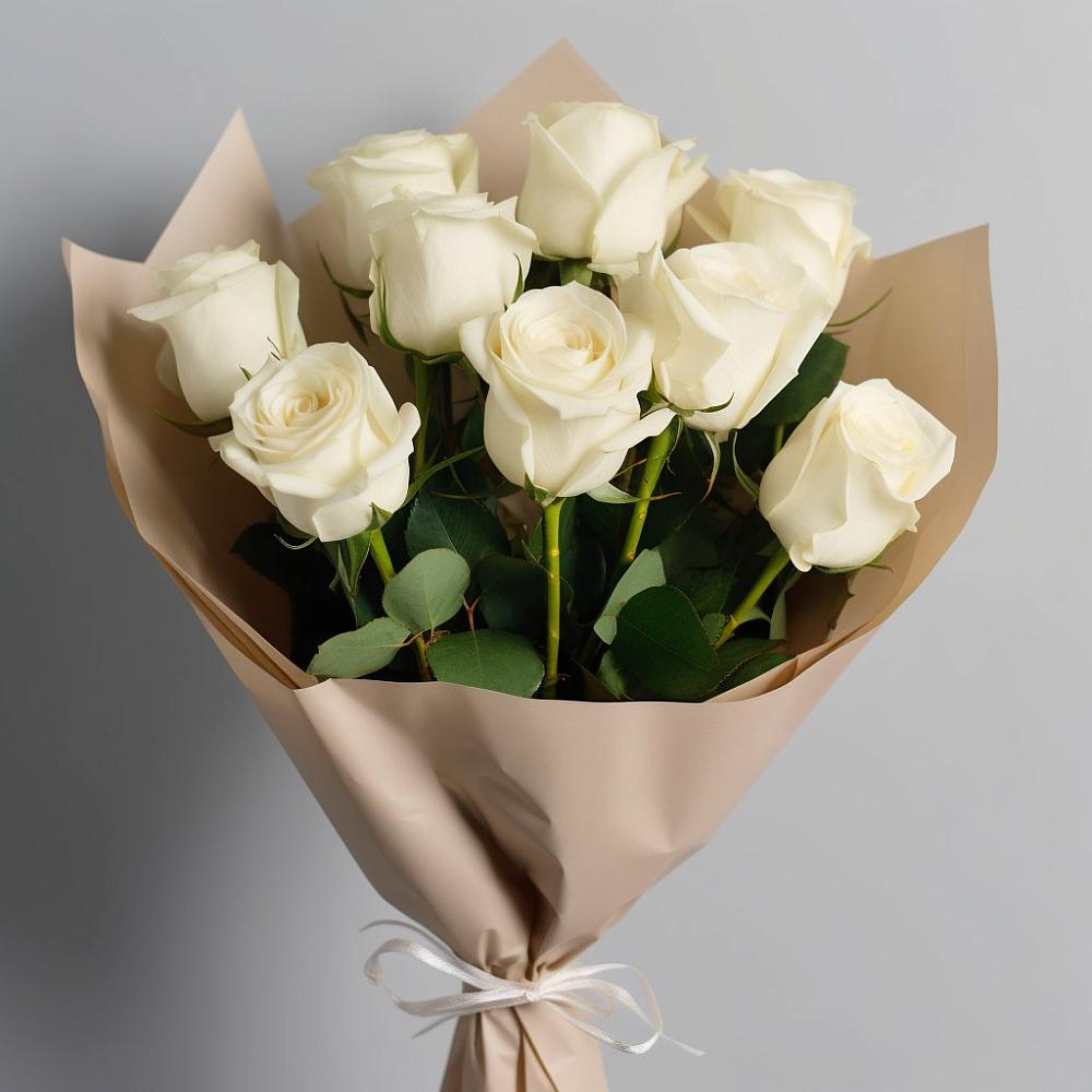 Букет 9 Белых роз Эдлесс Лав в Энгельсе