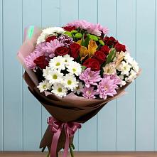 Букет цветов из:  Розы, Хризантемы и Альстромерии #REPLACE_PRED# Энгельсе
