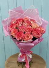 Букет 15 Розовых роз Равель в Энгельсе