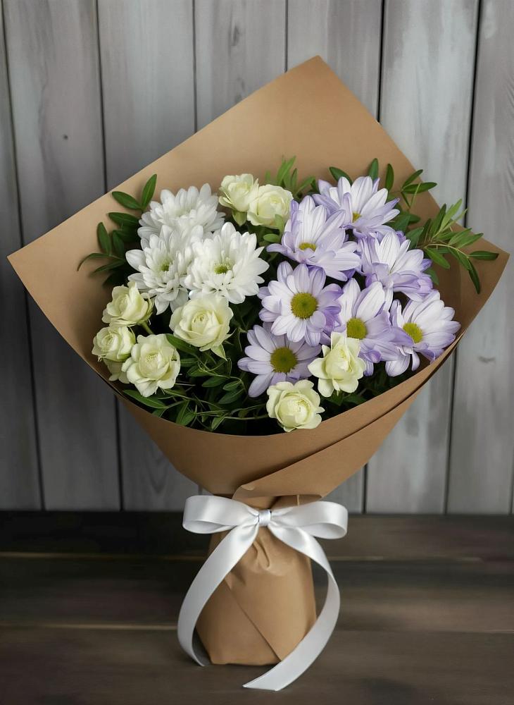Букет цветов из: Хризантемы и Розы в Энгельсе